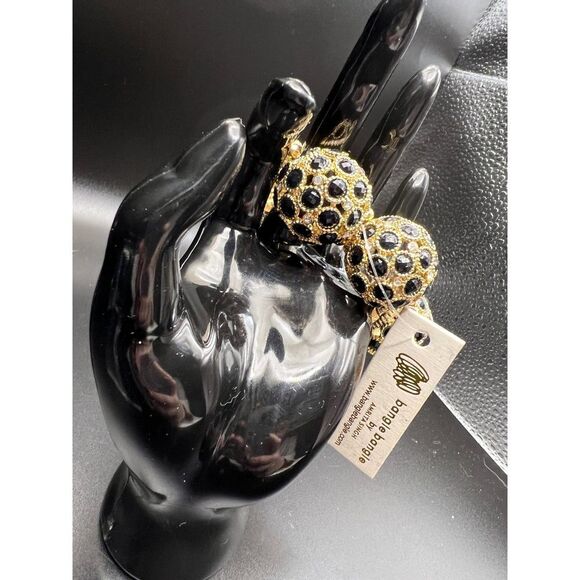 Amrita Singh Black and Crystal Stretch Bracelet